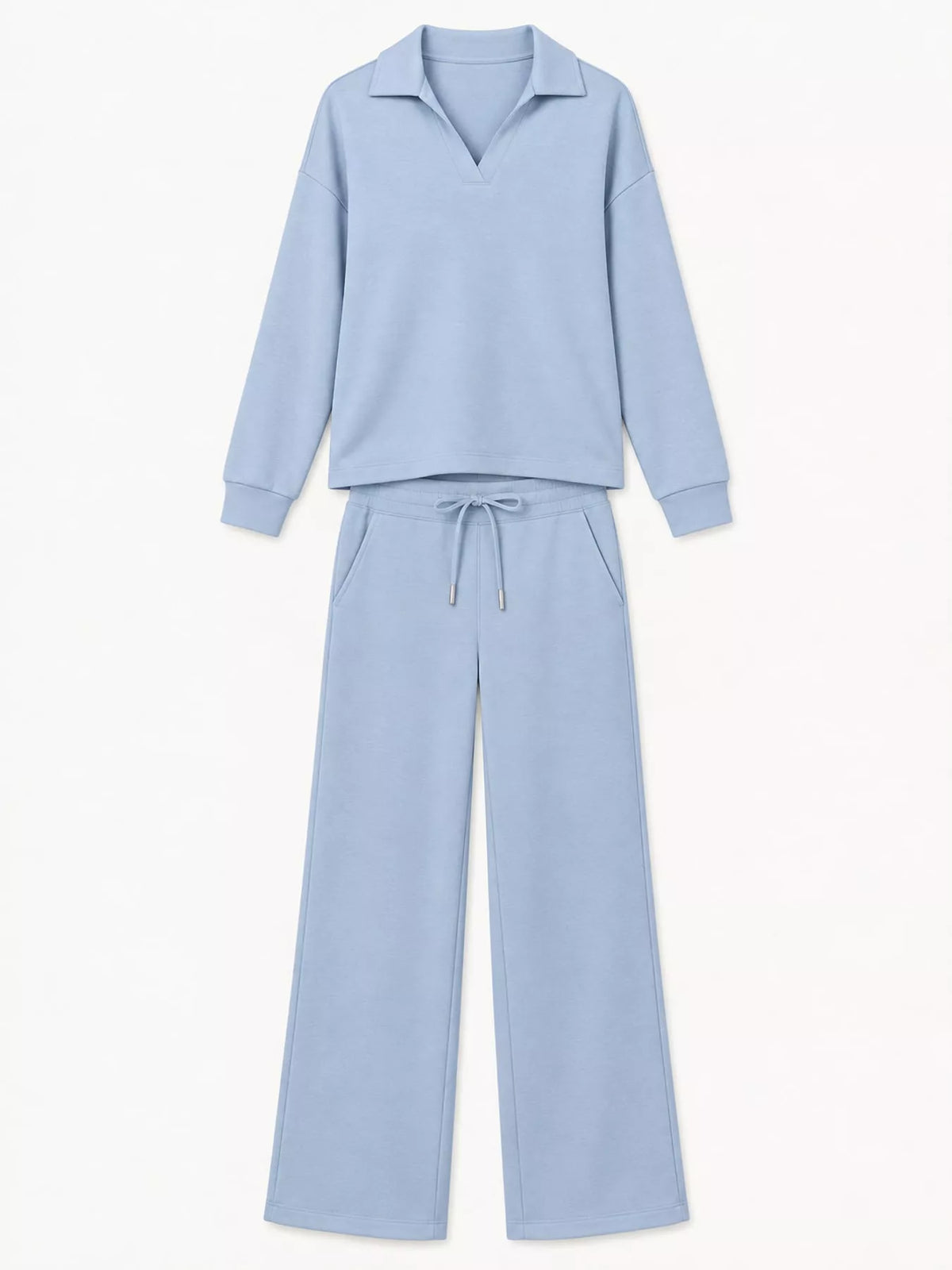 Dropped Shoulder Top and Pants Set