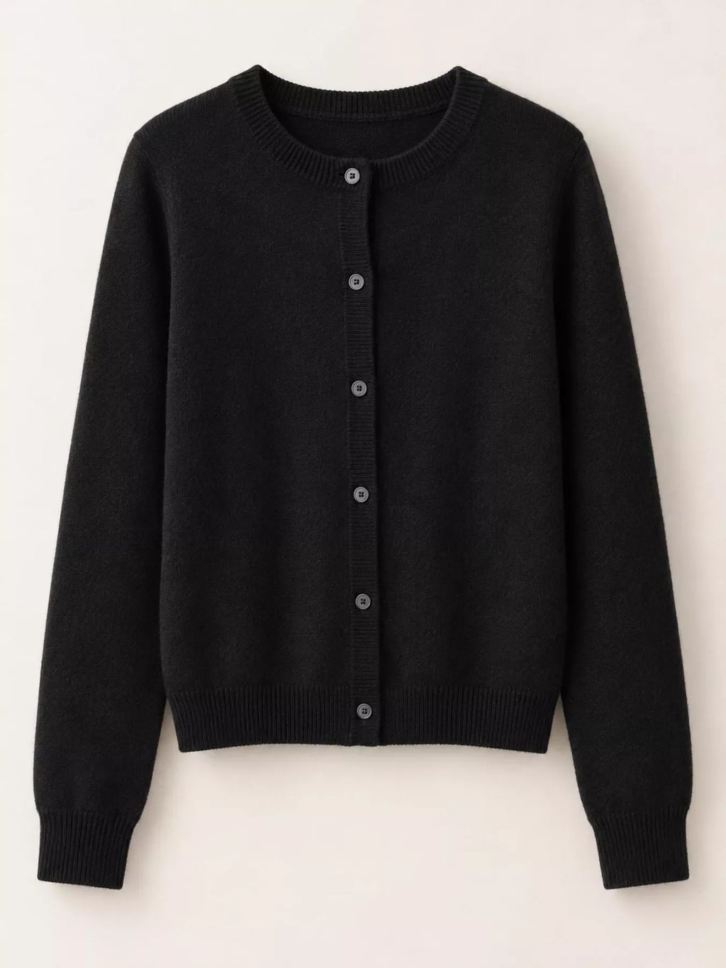 Crew Neck Button-Down Knit Cardigan
