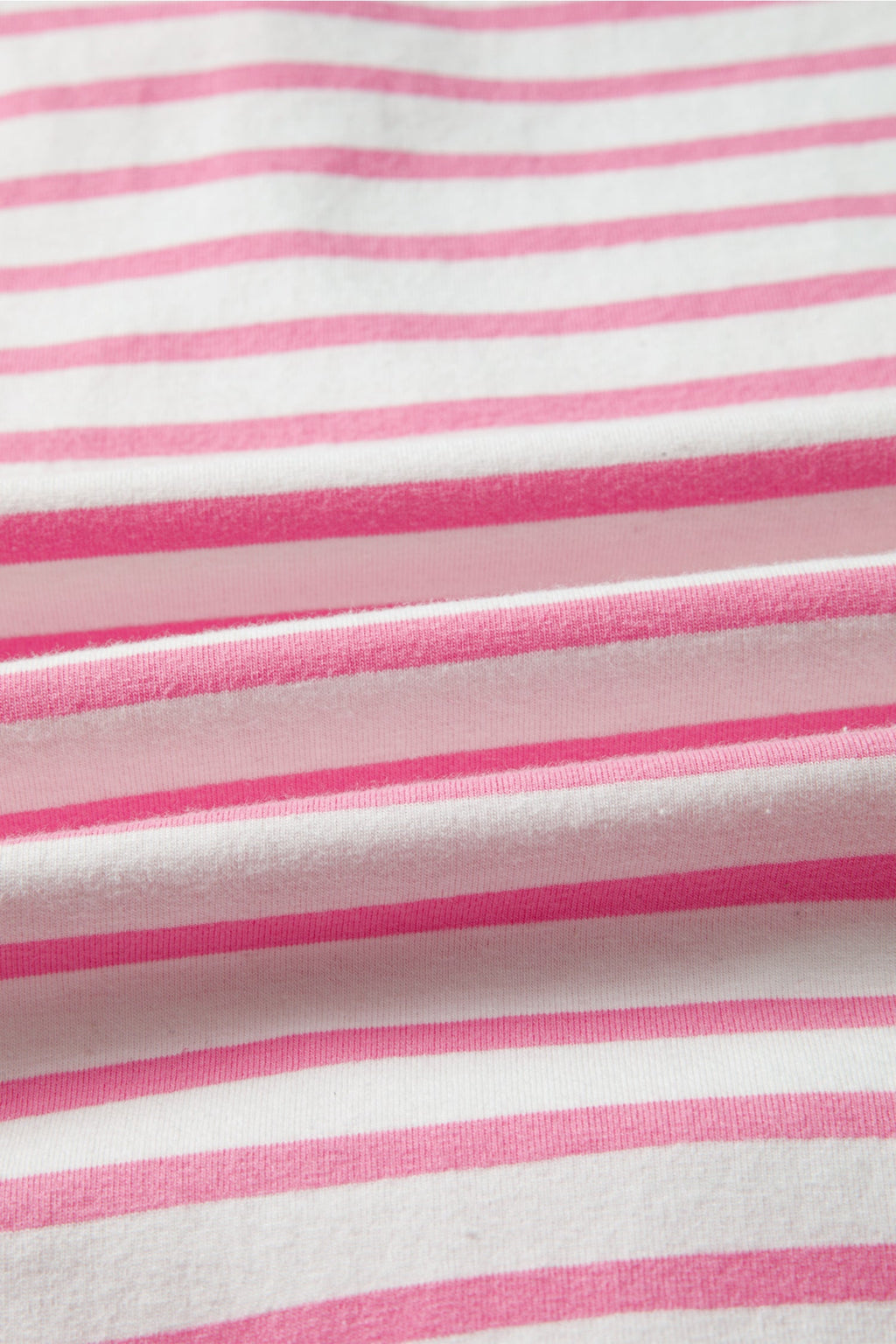 Pink Stripe Half Placket High Low Short Sleeve Top