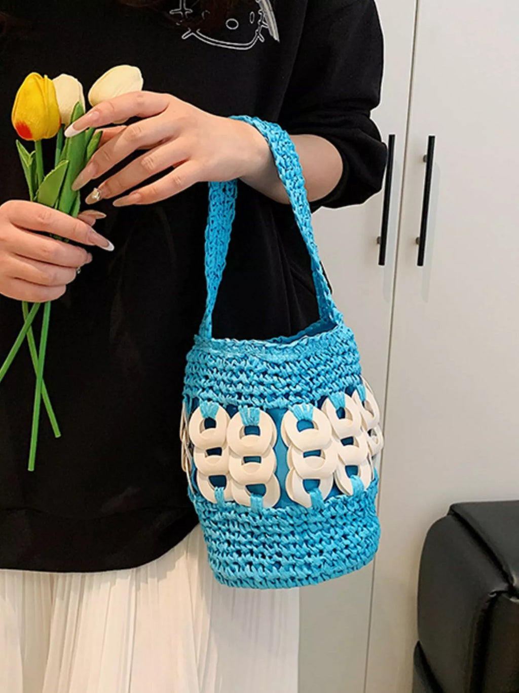 Woven Bucket Handbag