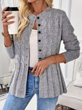 Cable Knit Button Up Cardigan