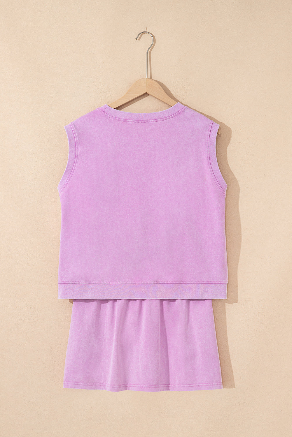 Mineral Wash Tank Top and Lined Split Skirt Set