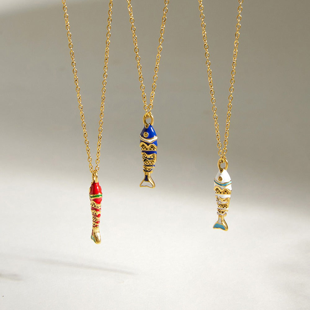 Color Fish Pendant Necklace Collection