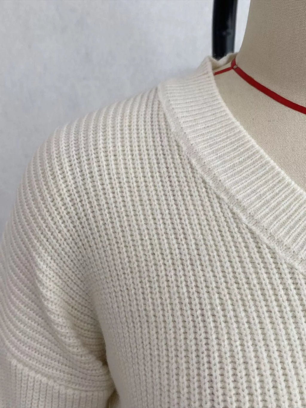 V-Neck Peplum Hem Ribbed Knit Top