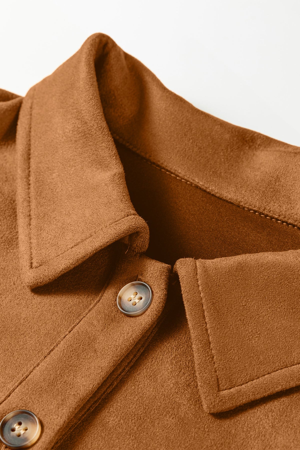 Solid Faux Suede Hollowed Jacket