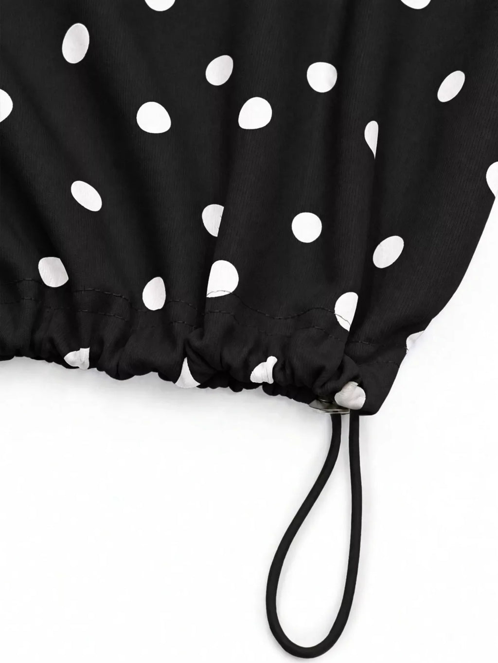 Polka Dot Half Zip Cropped Sweatshirt