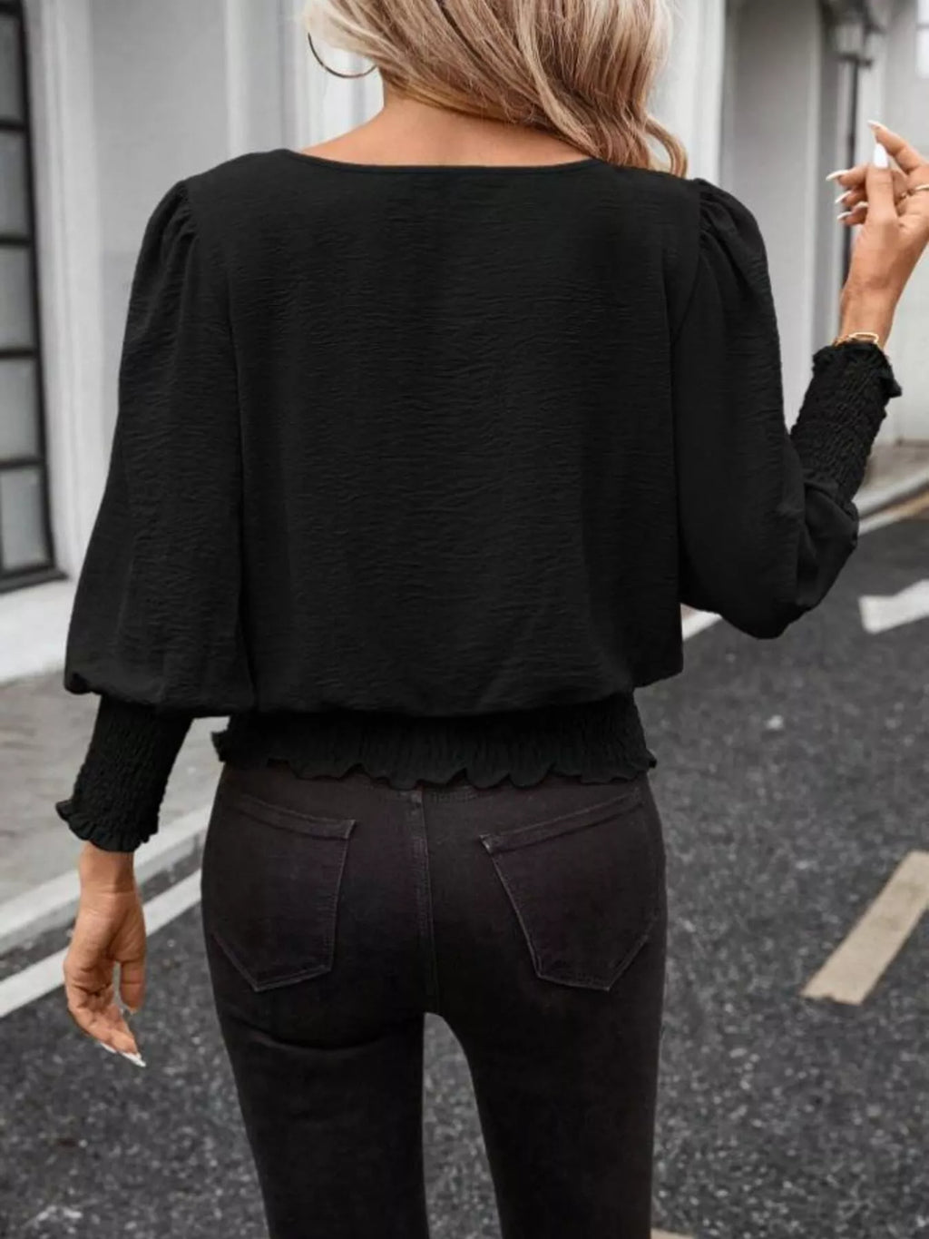 Puff Sleeve Smocked Blouse