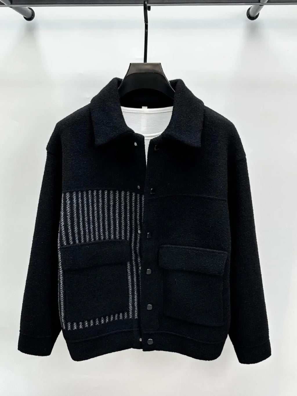 Men's Plus Size Button Up Long Sleeve Jacket
