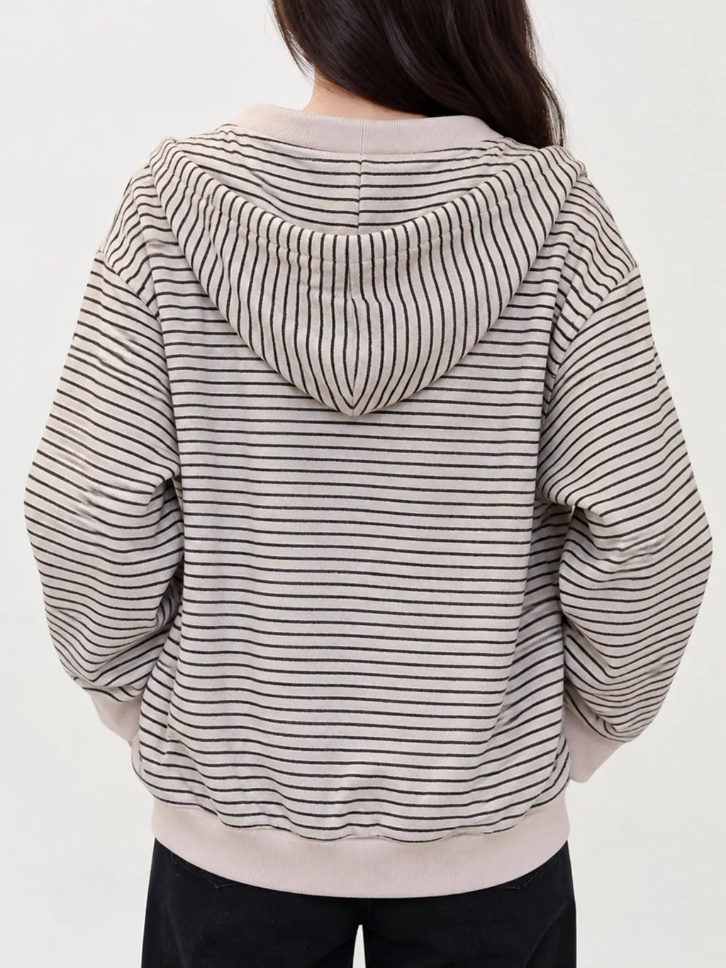 Striped Zip-Up Hoodie