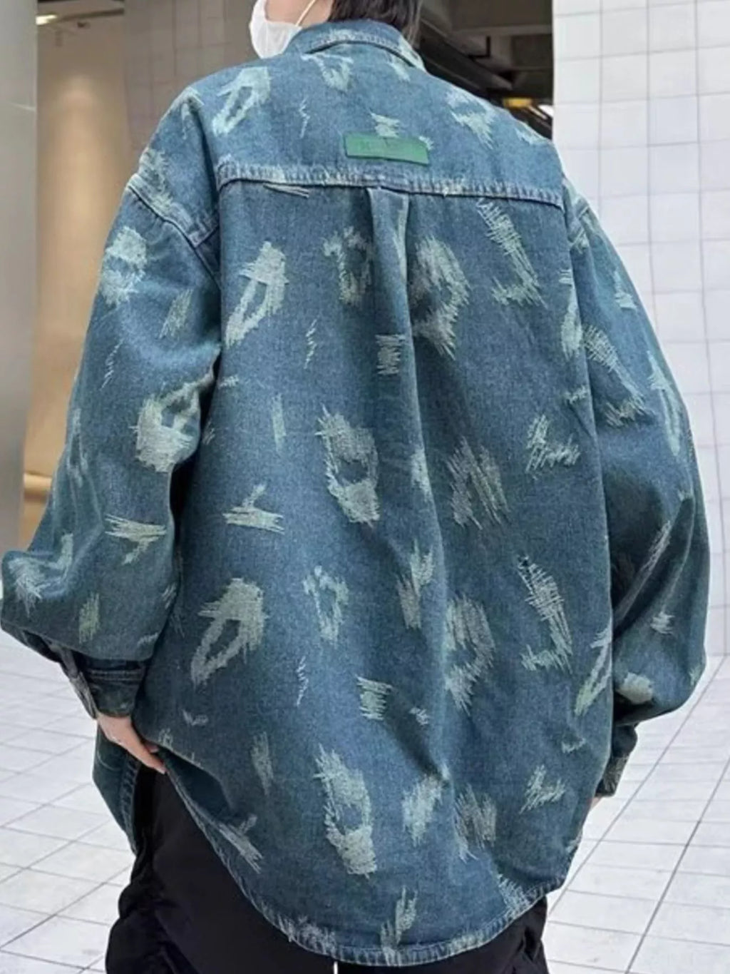 Men's Full Size Button Up Long Sleeve Denim Jacket Plus Size