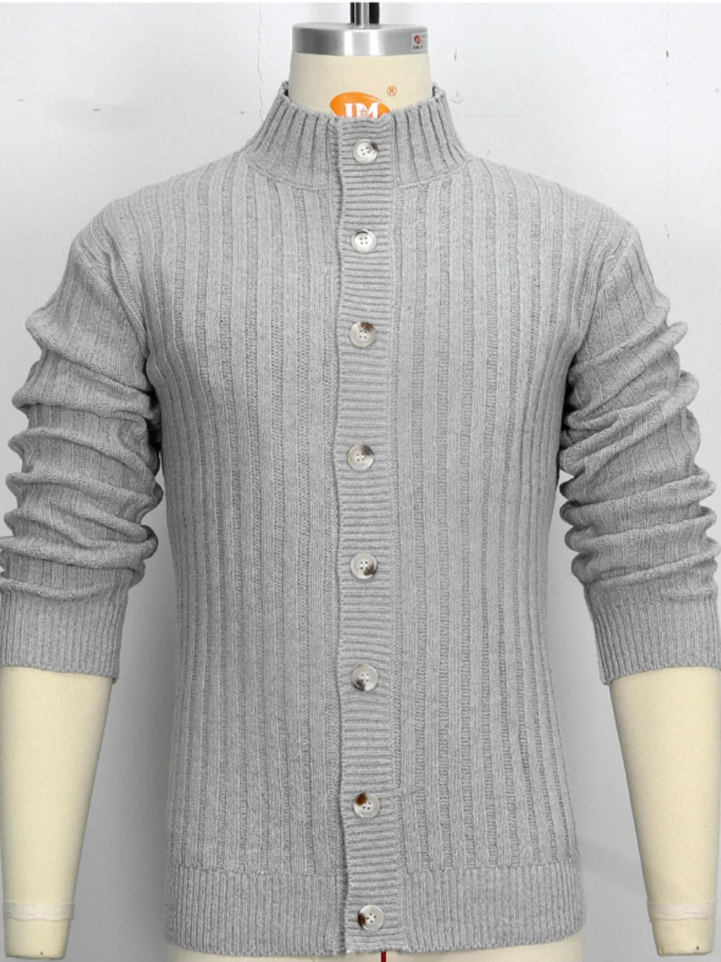 Men's Full Size Ribbed Button Up Cardigan Plus Size