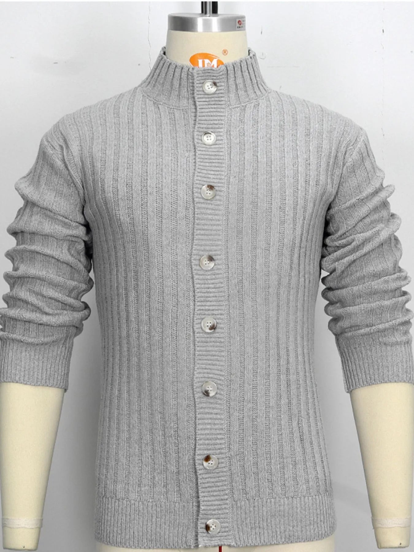 Men's Full Size Ribbed Button Up Cardigan Plus Size