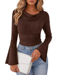 Ribbed Bell Sleeve T-Shirt