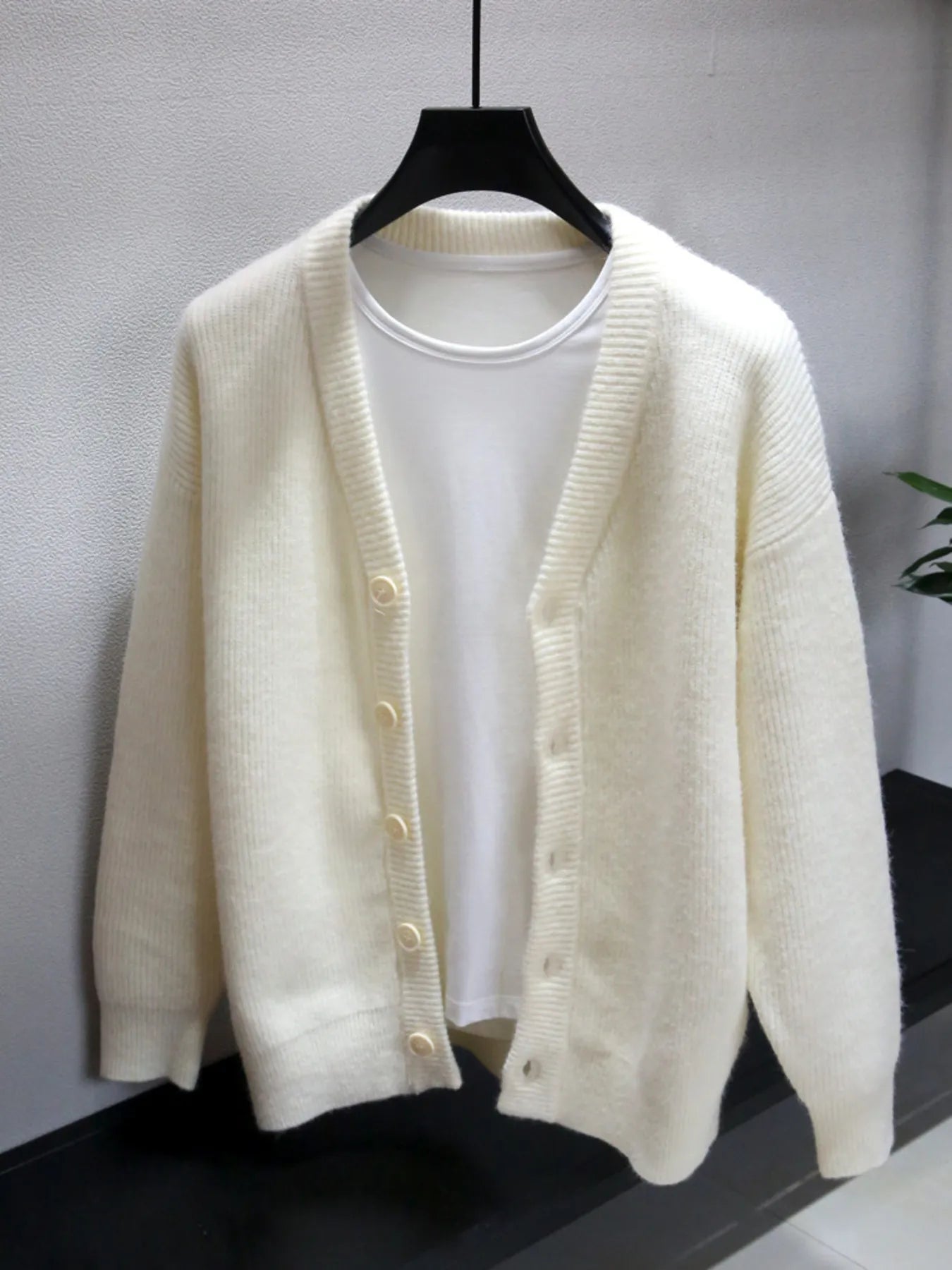 Men's Plus Size Button Up Long Sleeve Cardigan