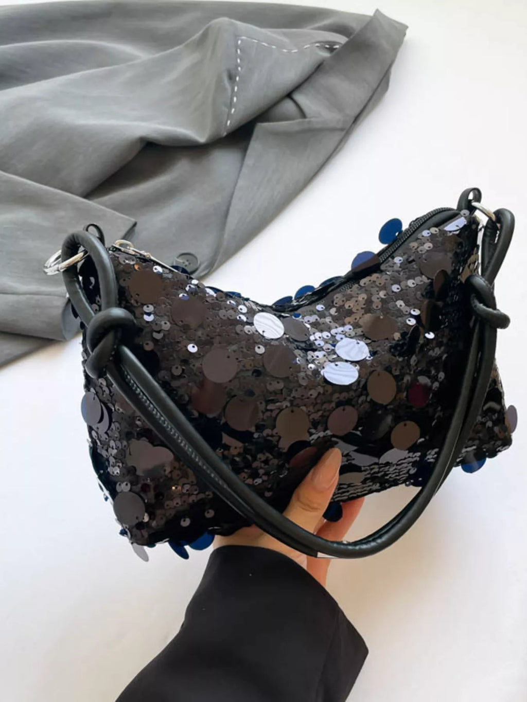 Sequin Embellished Shoulder Bag