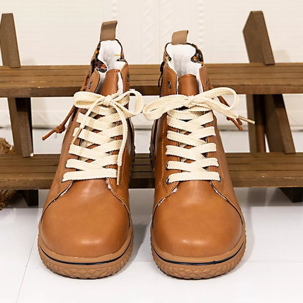 Round Toe Platform Ankle Boots