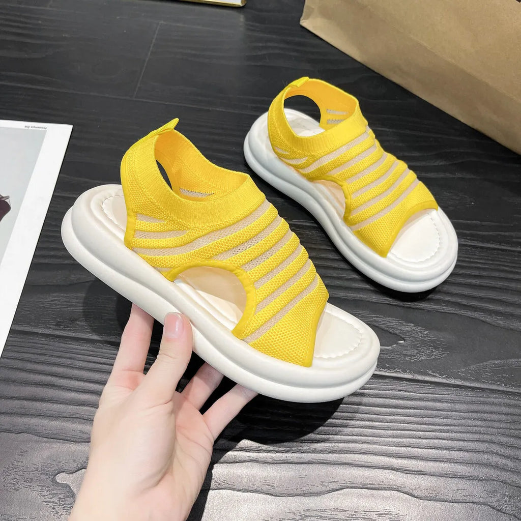 Cutout Mesh Sandals