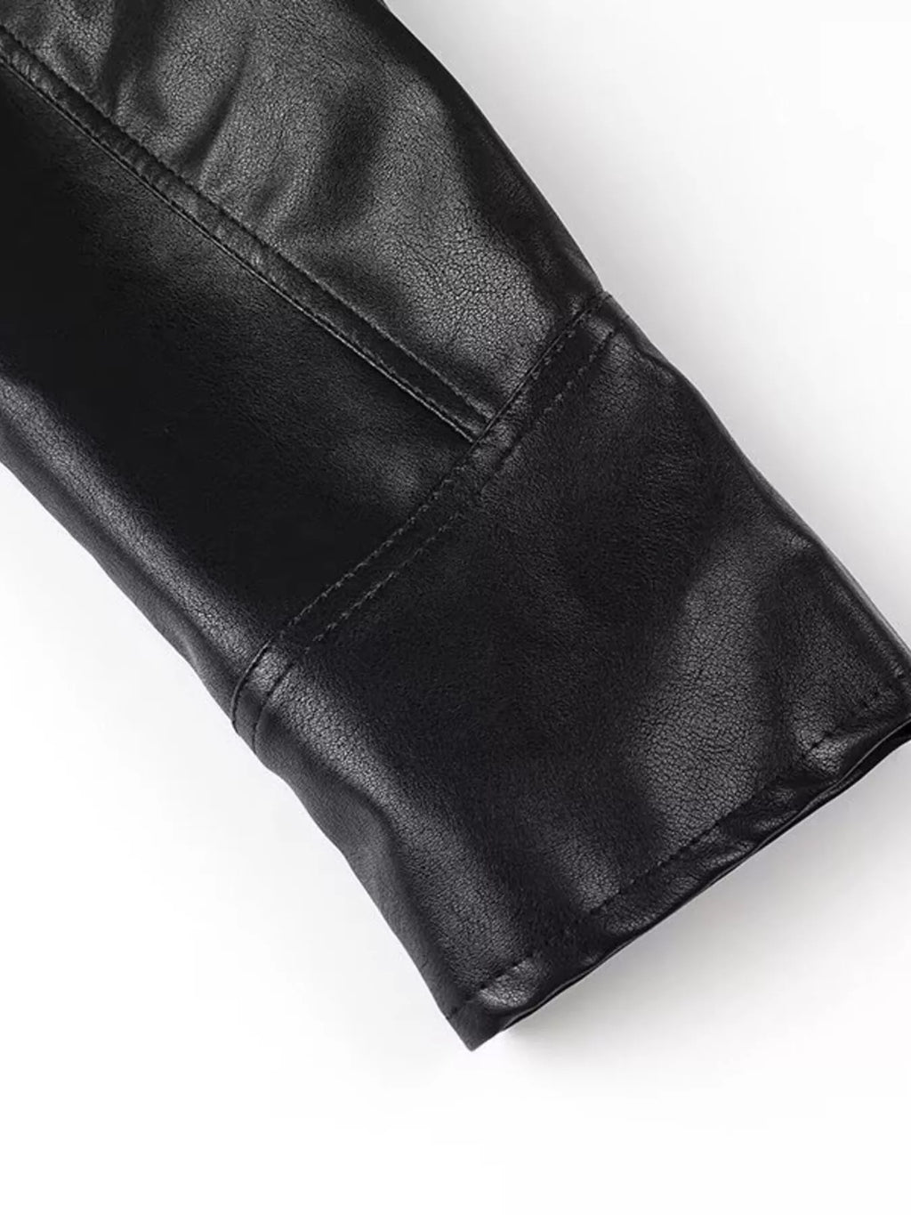 Belted Leather Jacket with Shawl Collar