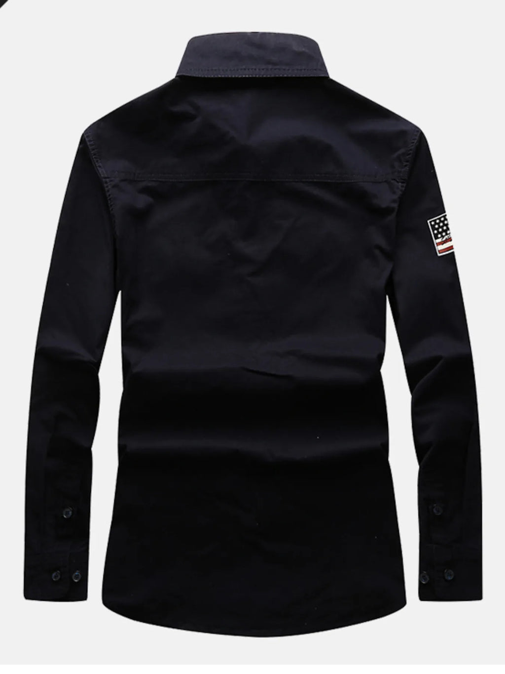 Men's Plus Size Long Sleeve Shirt with Chest Pockets