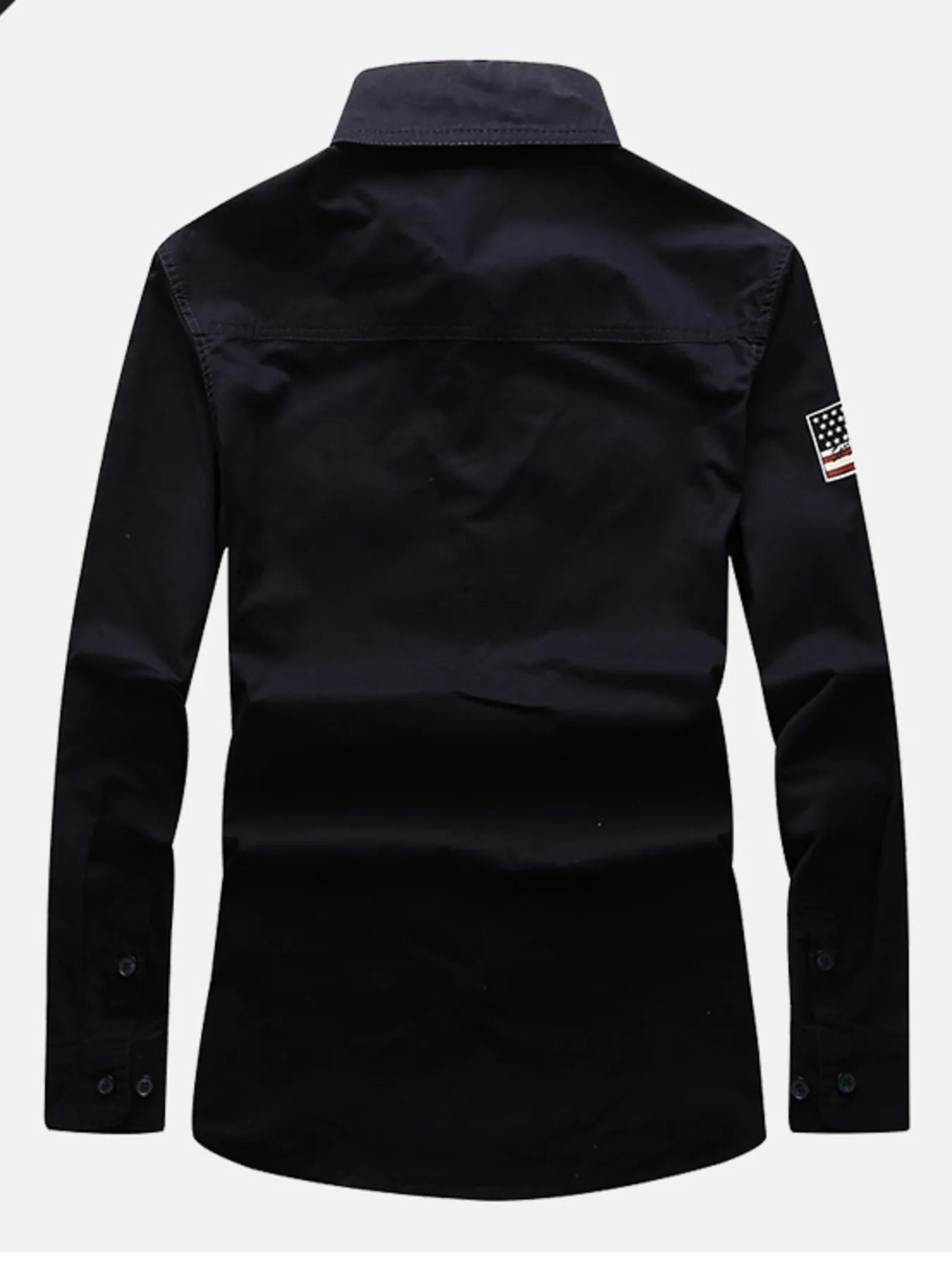 Men's Plus Size Long Sleeve Shirt with Chest Pockets