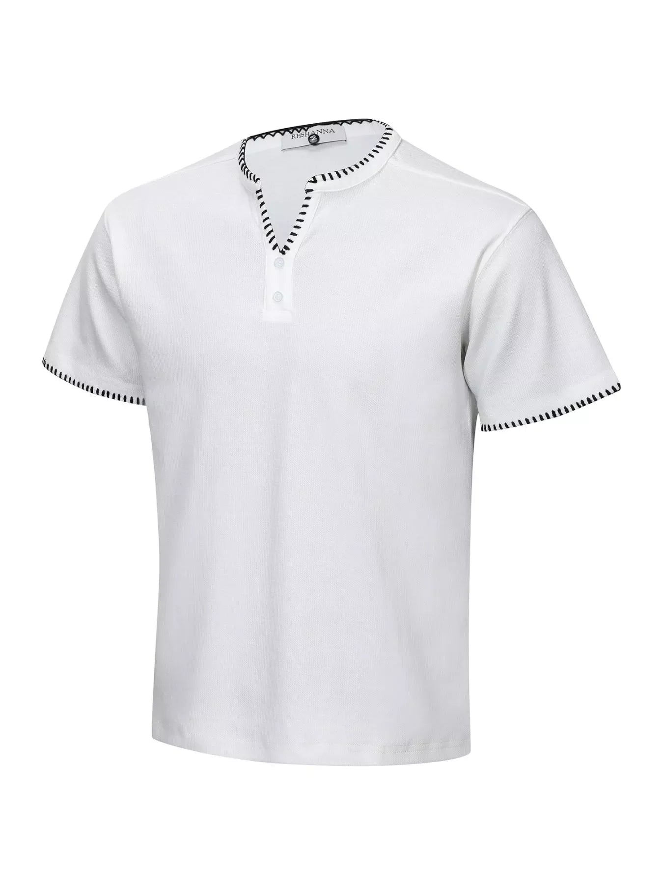 Men's Notched Short Sleeve Top