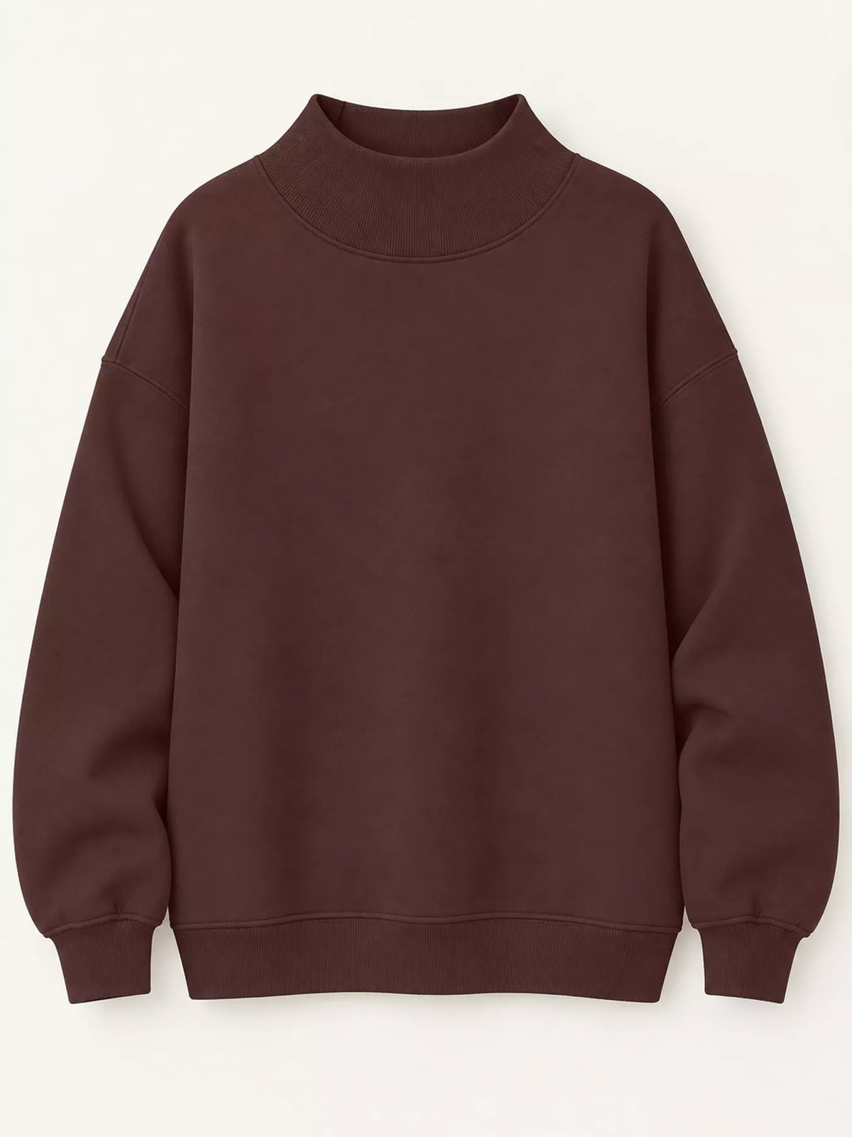Oversized Mock Neck Long Sleeve Sweatshirt