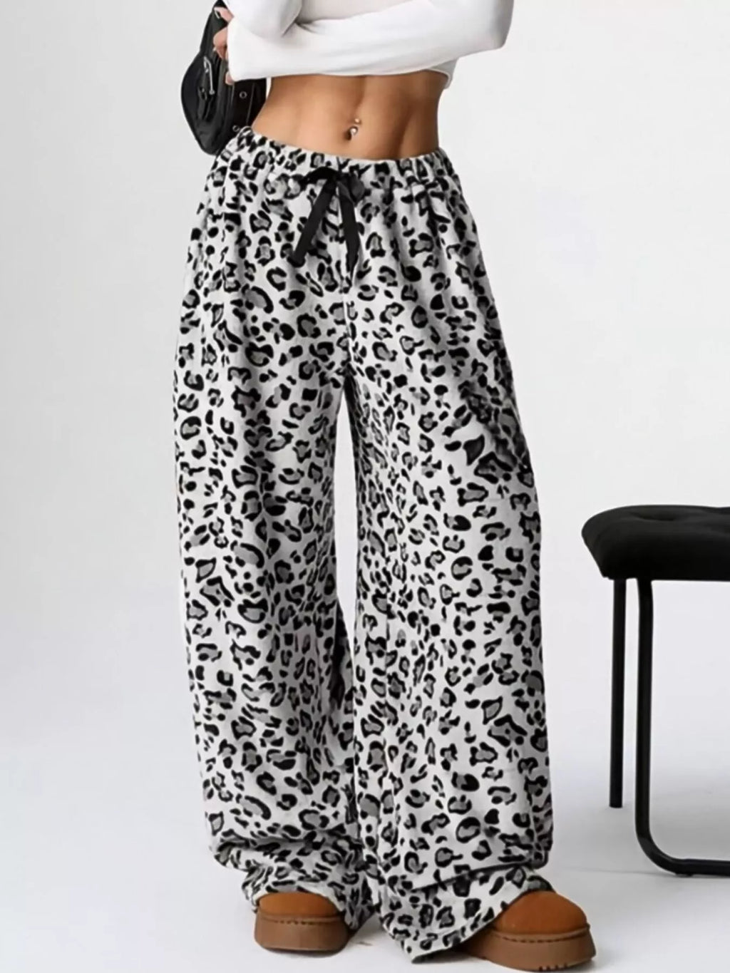 Drawstring Wide Leg Pants