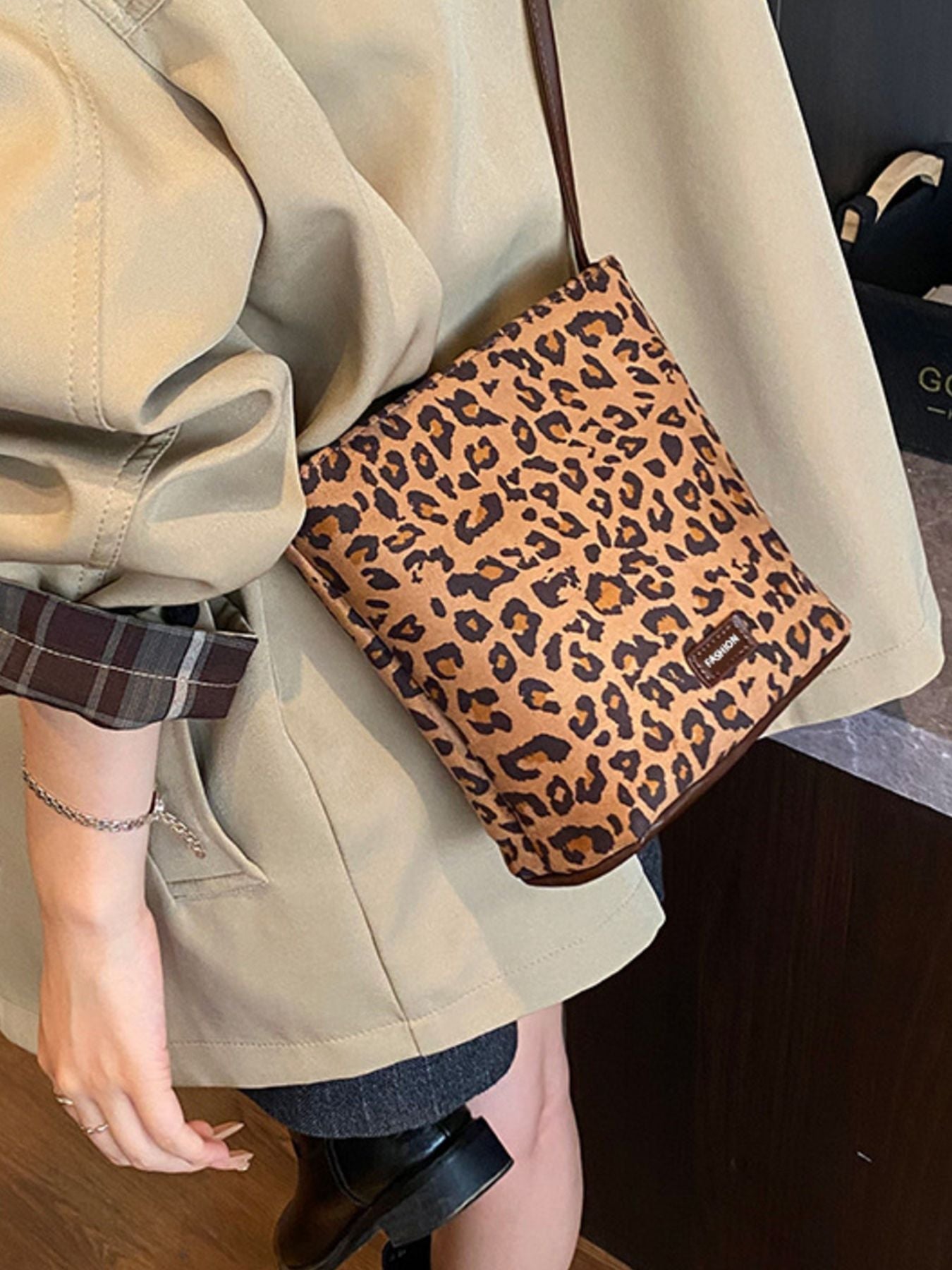 Leopard Print Crossbody Bag