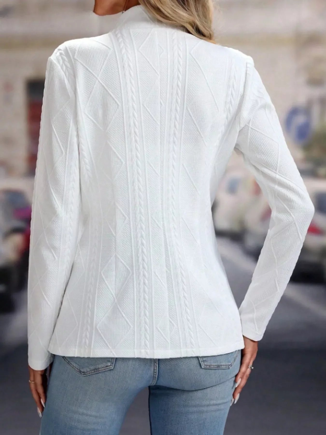 Textured Open Front Blazer