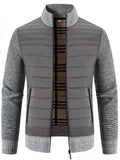 Men's Plus Size Ribbed Hem Zip Up Cardigan