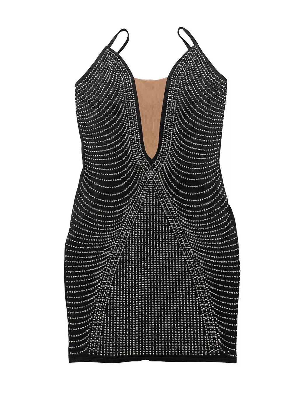 Rhinestone Spaghetti Strap Mini Dress