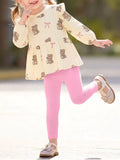 Children's Bear Print Peplum Top and Leggings Set