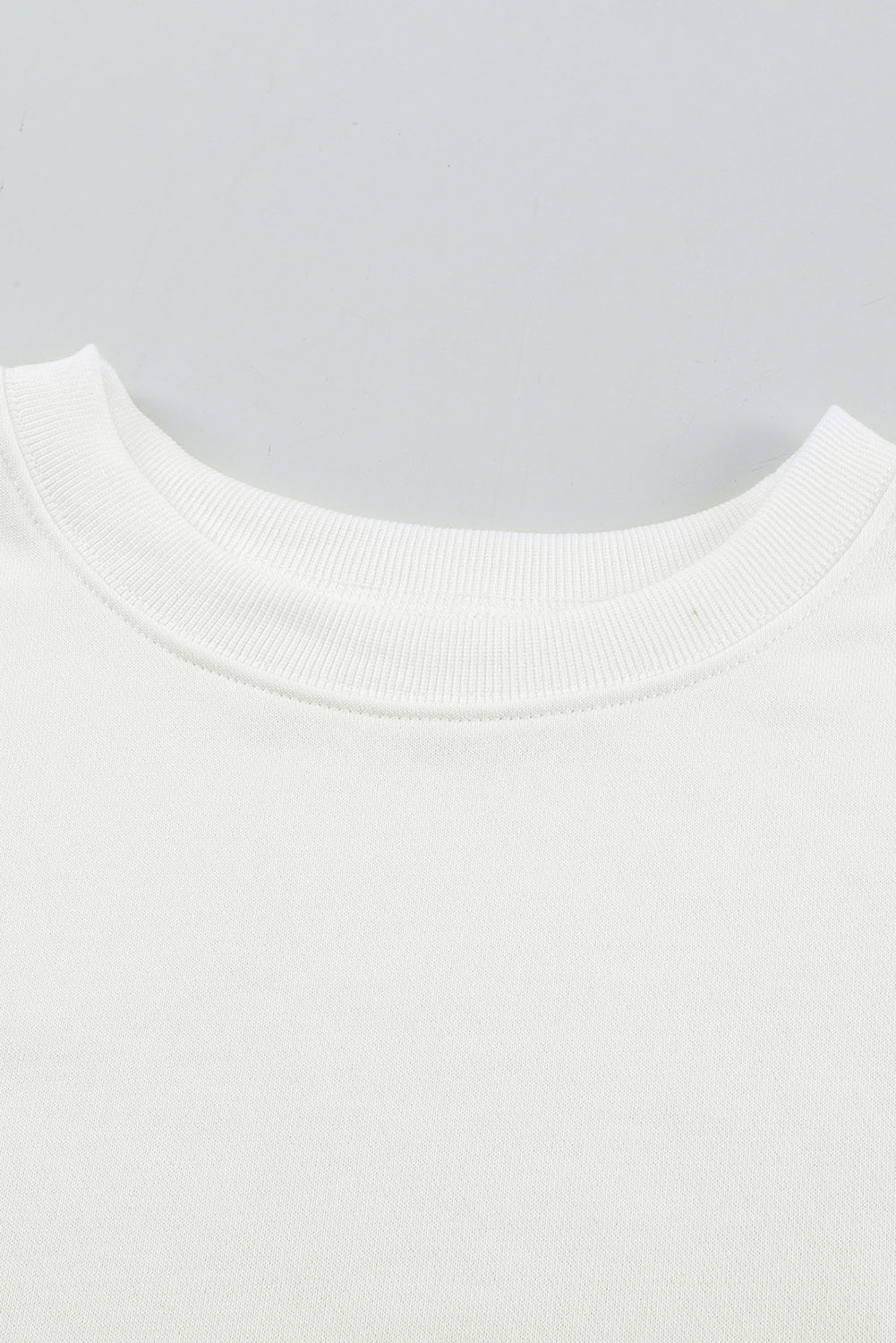 Solid Crew Neck Pullover Sweatshirt