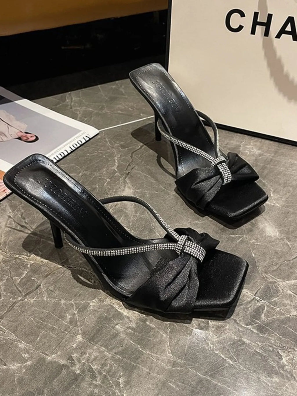 Bow Mid Heel Sandals