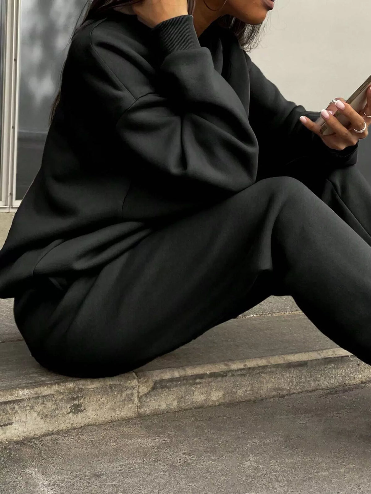 Half-Zip Sweatshirt and Joggers Set