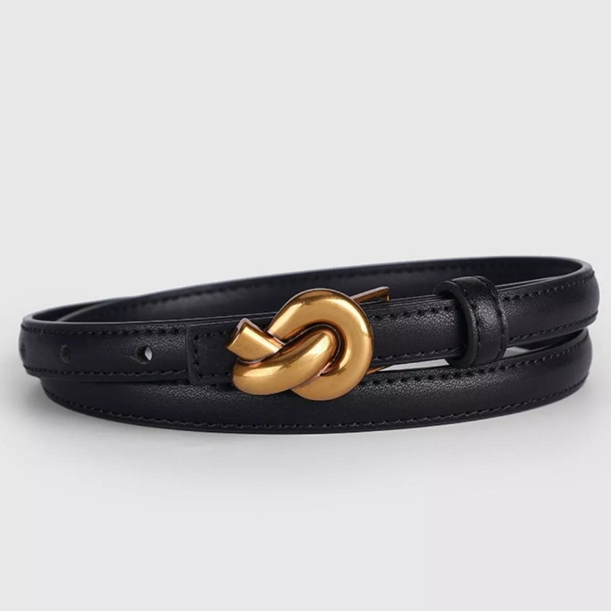 Knot Buckle Skinny Belt