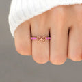 925 Sterling Silver Bow Ring in Rose Gold
