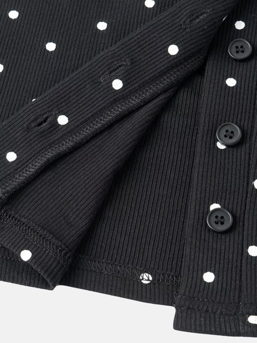 Polka Dot Button-Down Knit Cardigan