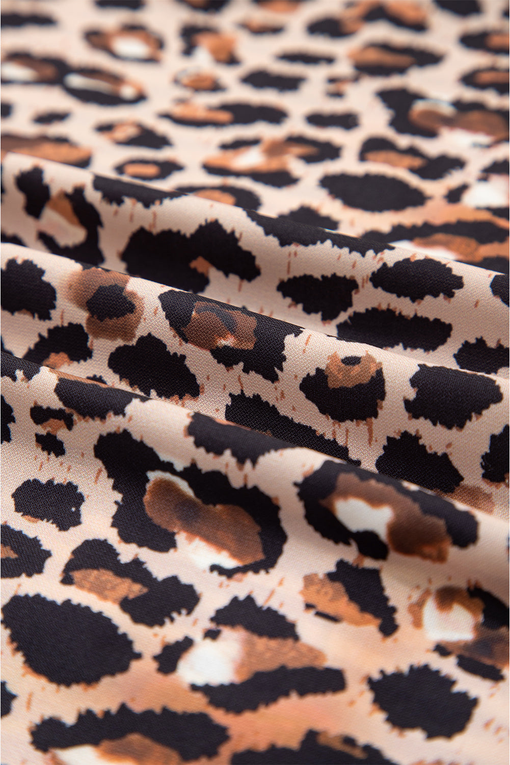 Stripe Leopard Patchwork Button-Up Shirt