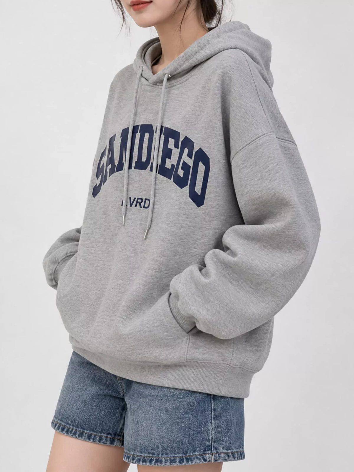 Letter Graphic Long Sleeve Hoodie