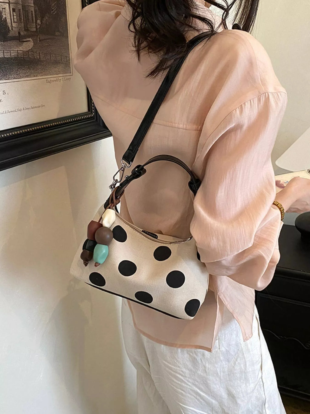 Polka Dot PU Leather Handbag
