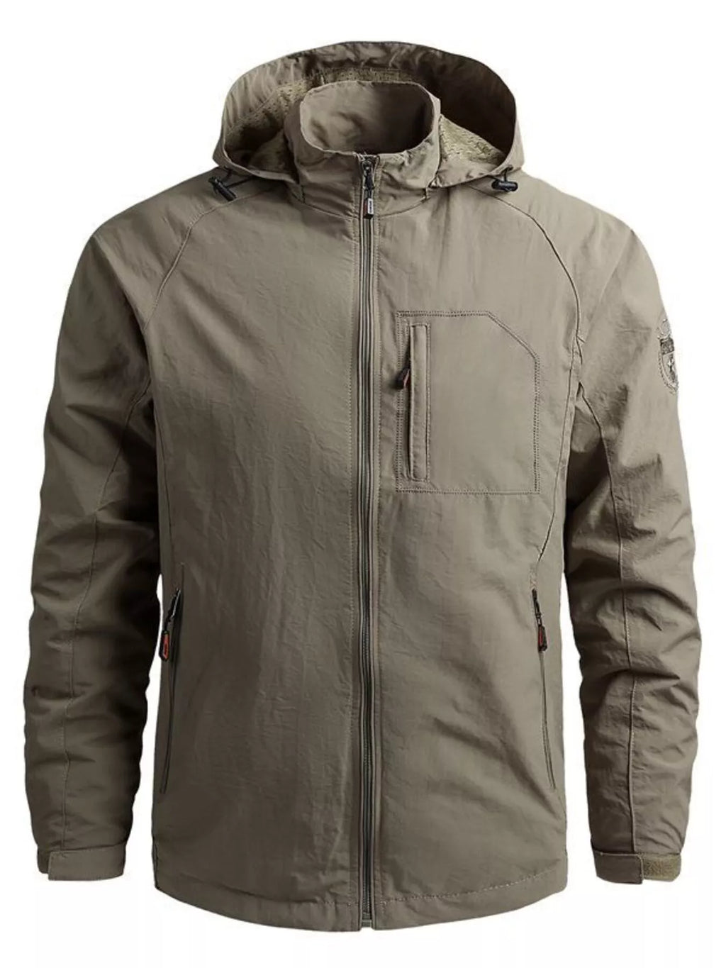 Men's Plus Size Zip Up Long Sleeve Hooded Jacket