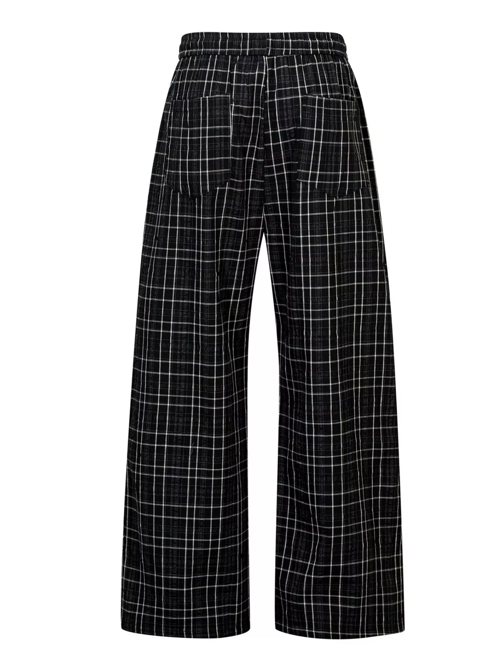 Men's Plaid Wide-Leg Pants