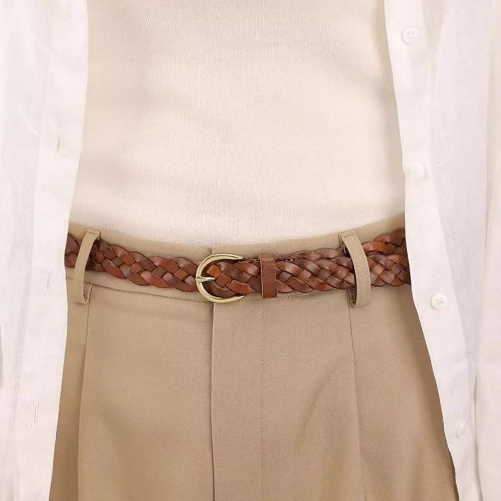 Cowhide Braided Leather Belt