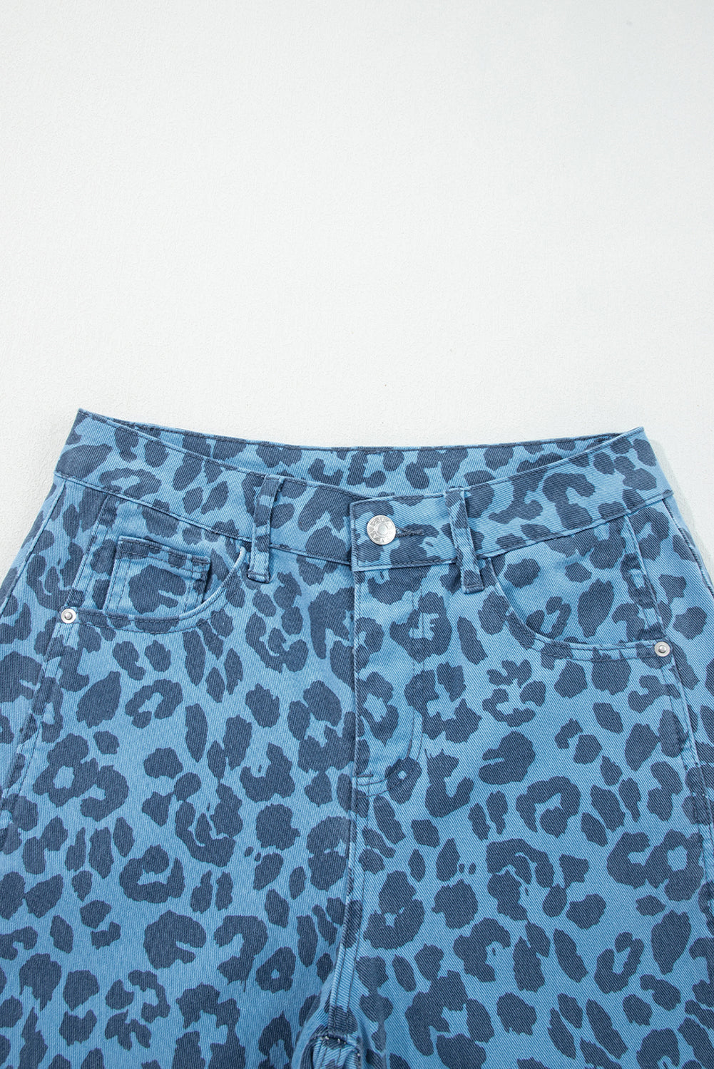 Leopard High Waist Straight Jeans