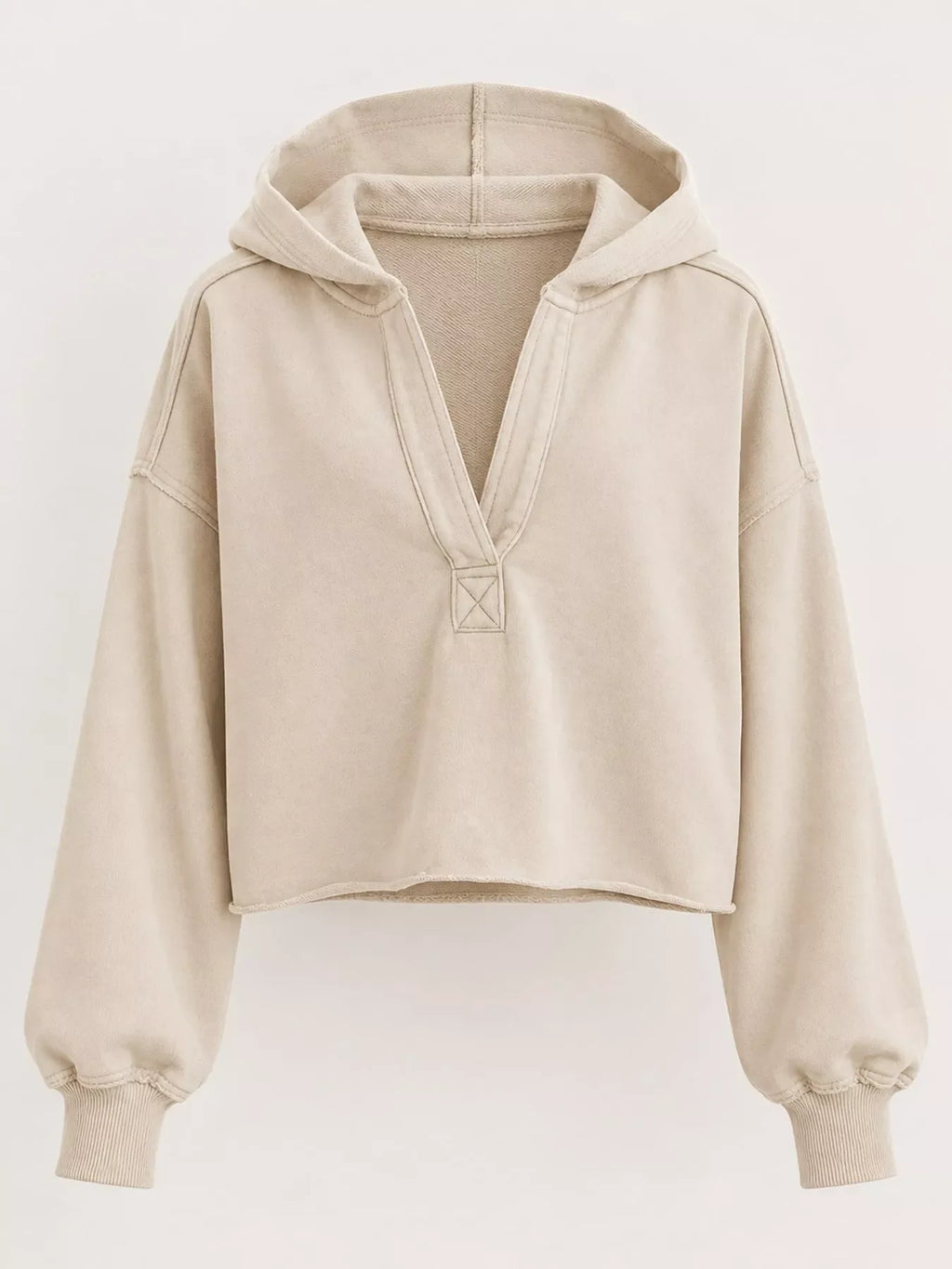 Dropped Shoulder Cropped Hoodie