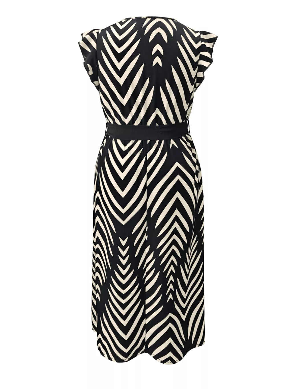 Chevron Print Wrap Maxi Dress