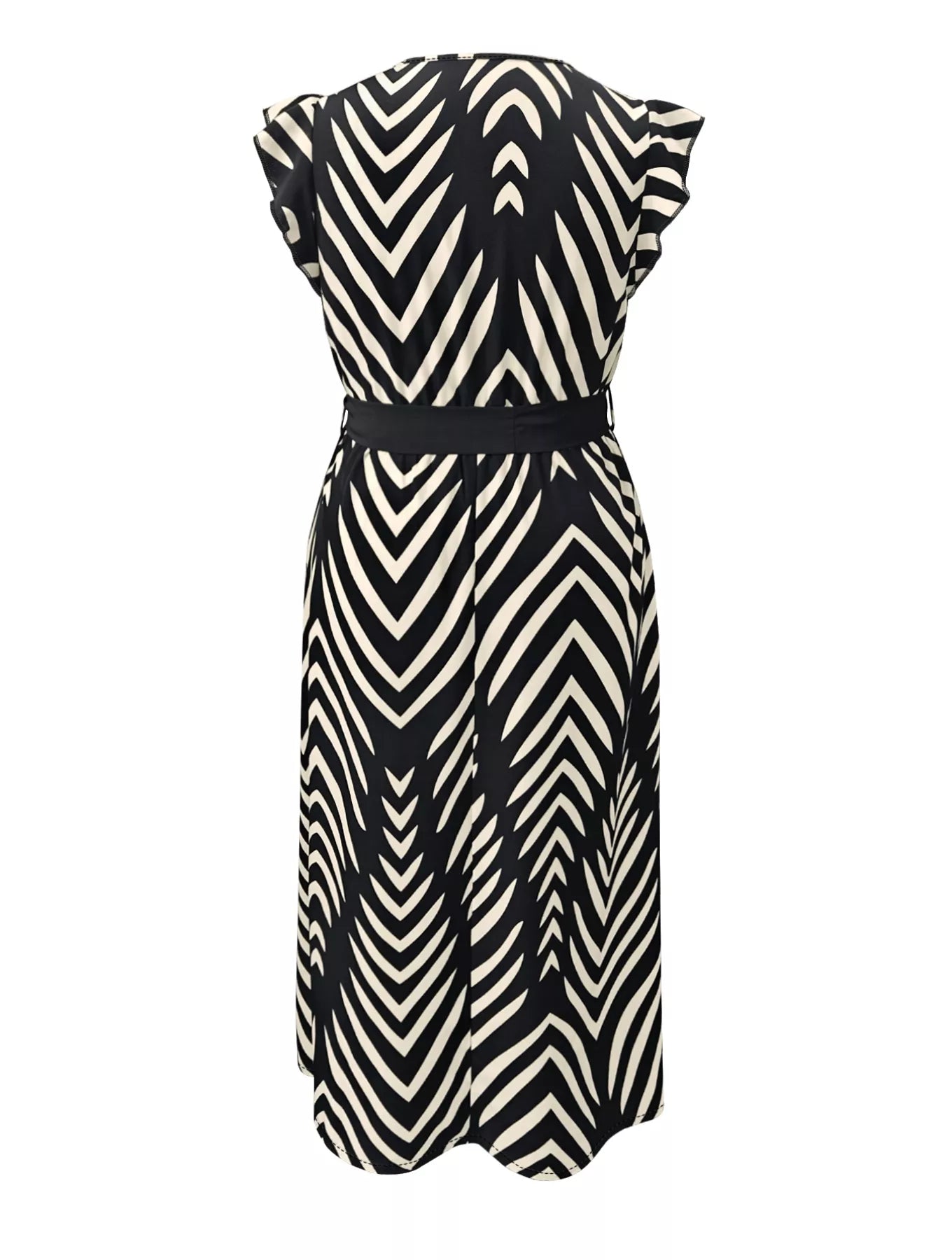 Chevron Print Wrap Maxi Dress