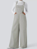 Mock Neck Top and Fleece Overalls Set