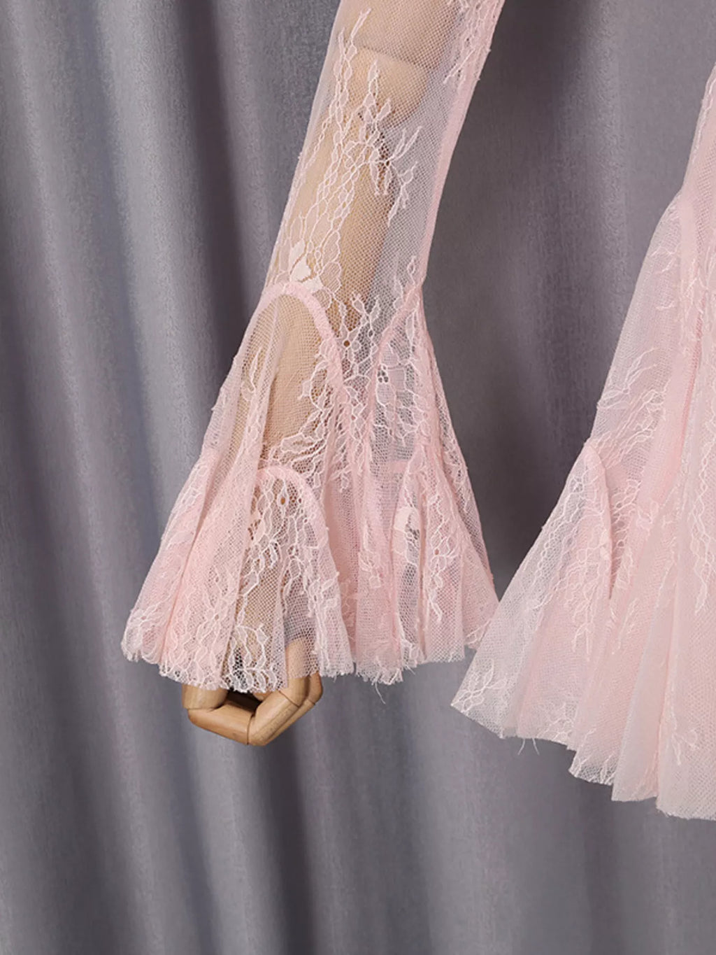 Lace Flare Sleeve Mini Dress